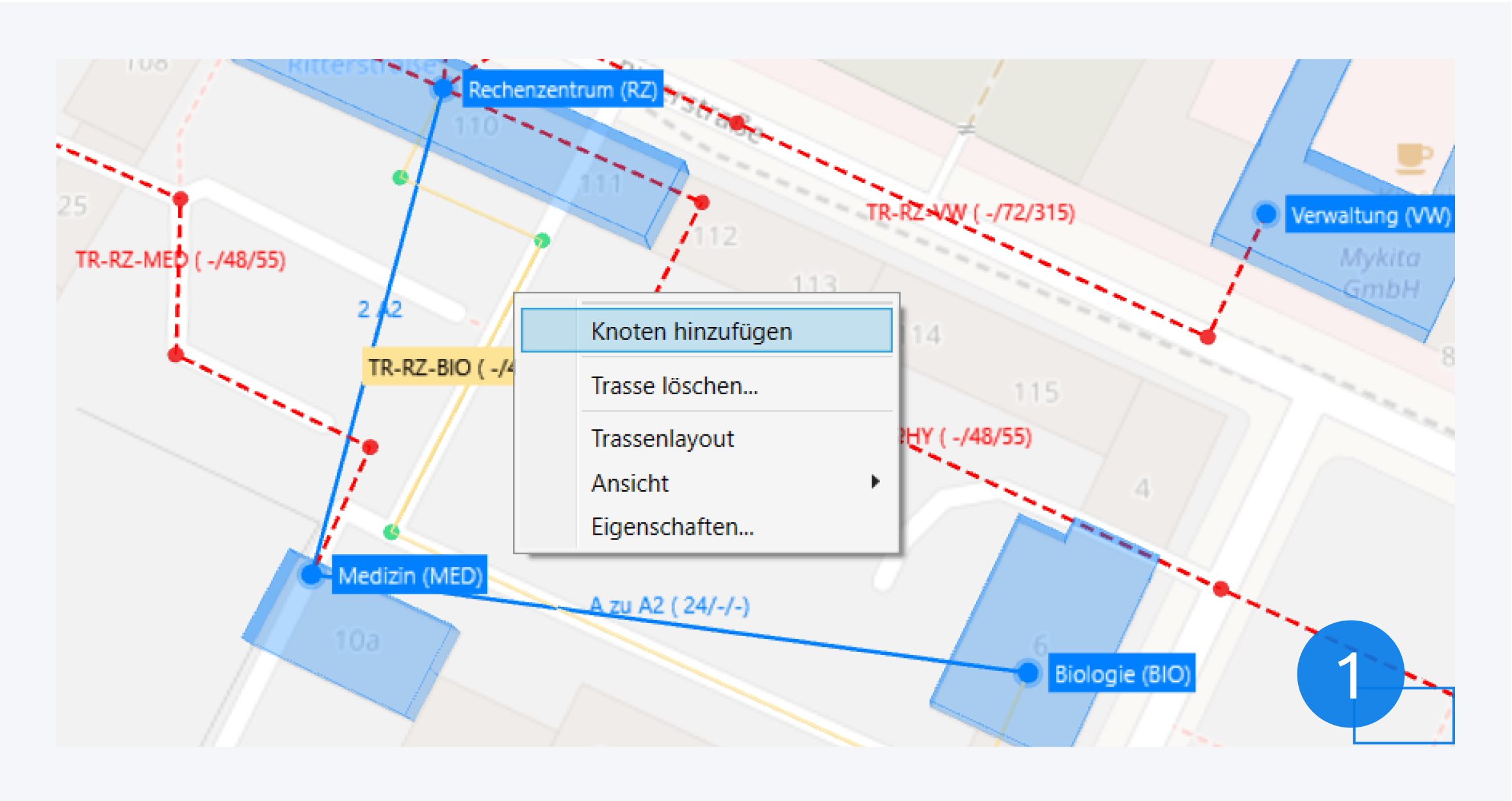 Trasse Hinzufügen